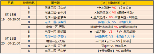 图片: 图2：5月15日王者争霸赛对阵名单.jpg